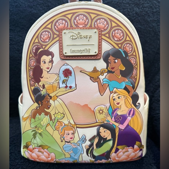 NWT Loungefly Disney Princess ornate floral mini backpack w/ matching wallet - Picture 11 of 14